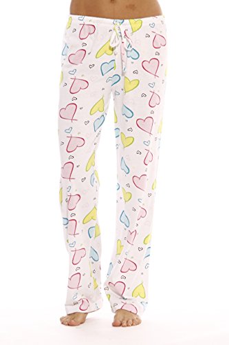 100% Cotton Jersey Knit Fun Print Women, Floating Hearts White