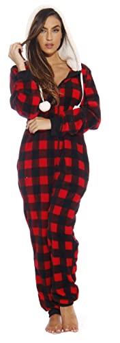 Adult Onesie, Red Buffalo Plaid