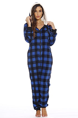 Adult Onesie, Royal Buffalo Plaid