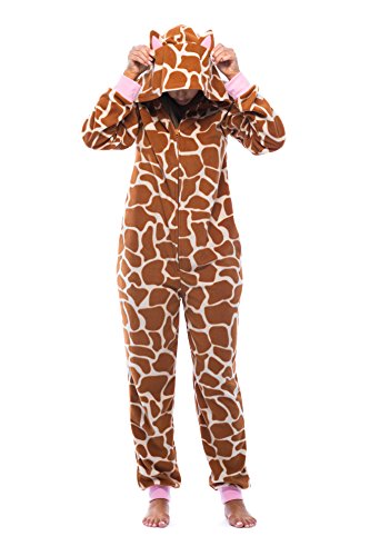 Adult Onesie with Animal Prints, Giraffe