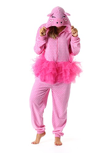 Adult Onesie Womens Pajamas, Pig in Tutu