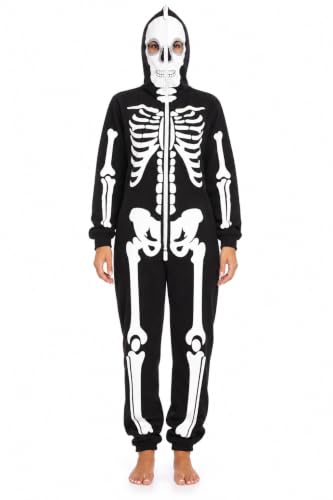 Adult Onesie Womens Skeleton, Skeleton Front and Back Print