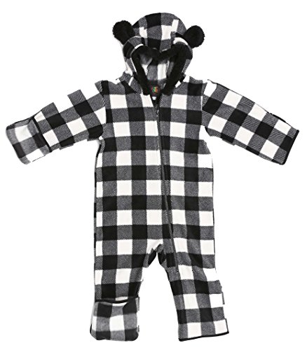 Baby Girls Fleece Pram Black, Black / White