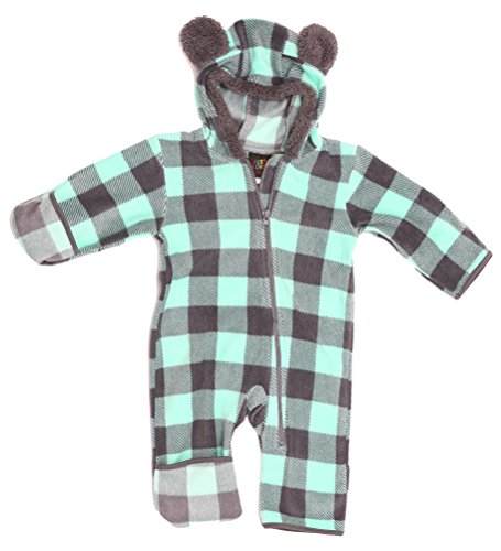 Baby Girls Fleece Pram Charcoal, Charcoal / Mint