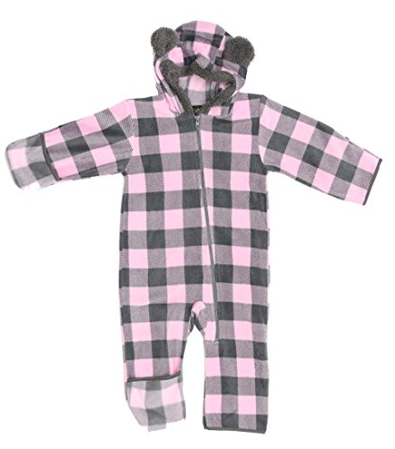 Baby Girls Fleece Pram, Charcoal / Light Pink