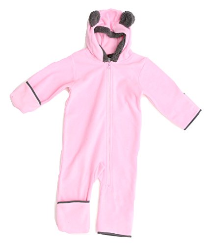 Baby Girls Fleece Pram, Light Pink / Charcoal
