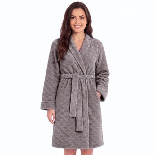 Bath Robes for Women, SizeMedium, Light Grey
