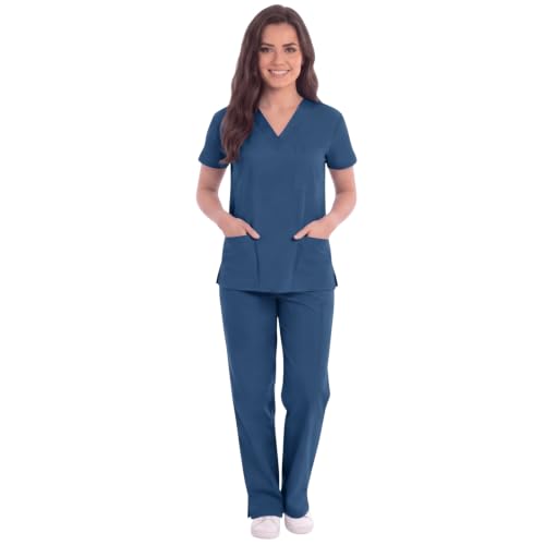 Carribean Blue Women's Scrub Sets, Carribean Blue