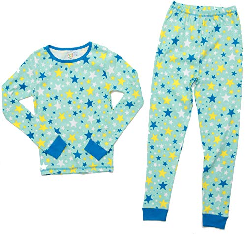 Cotton Pajamas for Girls, Blue - Stars