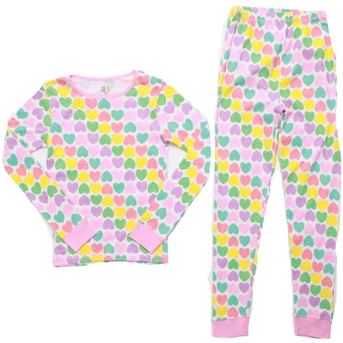 Cotton Pajamas for Girls, Multi Hearts