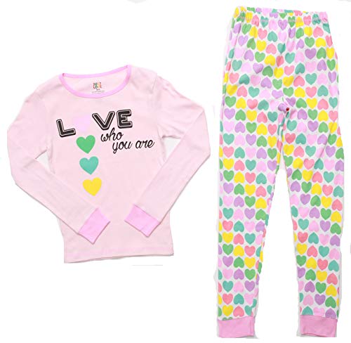 Cotton Pajamas for Girls, Pink - Love Who You Are