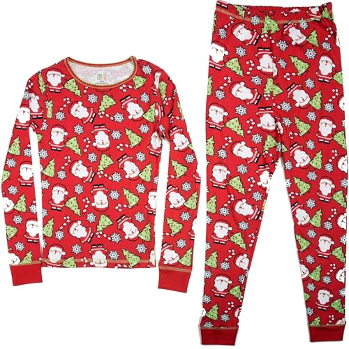 Cotton Pajamas for Girls, Red - Holiday