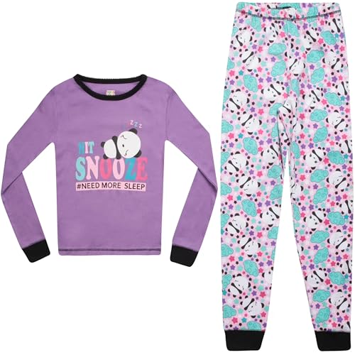 Cotton Pajamas Sets for Girls, White - More Sleep Panda