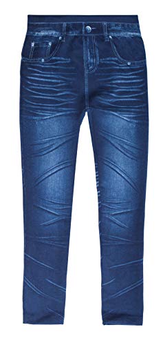 Denim Wash Leggings for Girls, Basic Finish