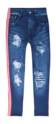 Denim Wash Leggings for Girls, Distressed Finish