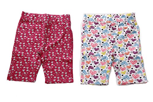 Girls Bermuda Shorts, Hearts / Fuchsia