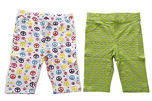 Girls Bermuda Shorts, Peace / Lime