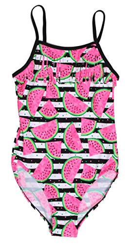 Girls One Piece Bathing Suits Swimwear, Striped Watermelon