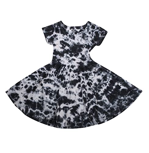 Girls Tie Dye Dresses, Black and White