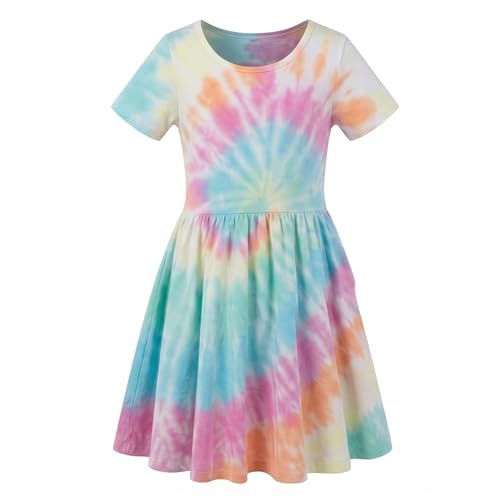 Girls Tie Dye Dresses, Pastel Swirl