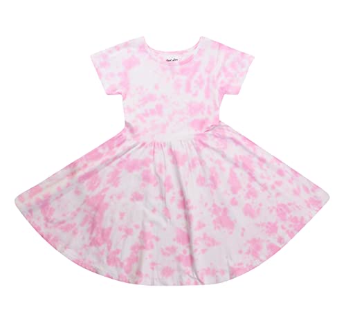 Girls Tie Dye Dresses, Pink Cloudy