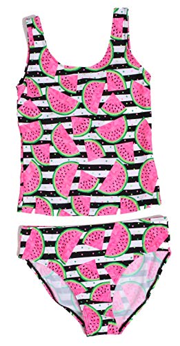 Girls Two Piece Bathing Suits Swimwear, Striped Watermelon