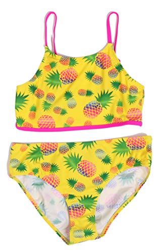 Girls Two Piece Bathing Suits, Yellow - Rainbow Pineapple
