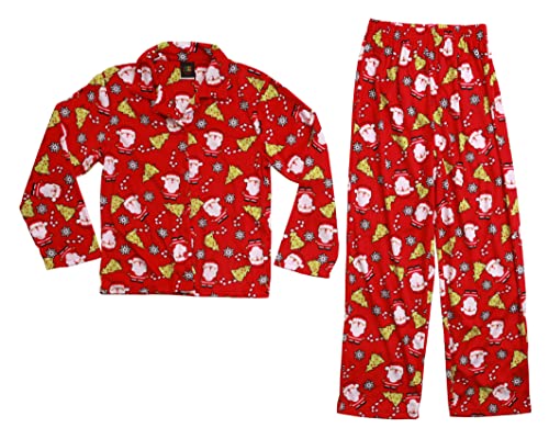 Girls Velour Pajama Coat Sets, Red - Tossed Holiday Coat Set