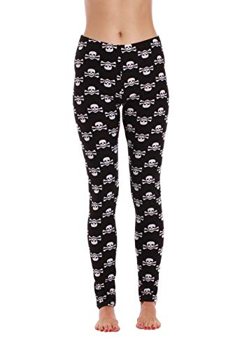 Halloween-Costume Holiday Leggings, Black - Skull
