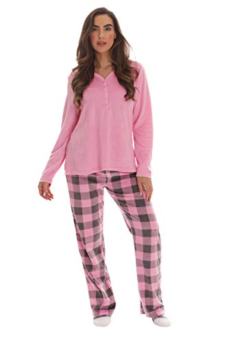 Henley Pants Set with Socks, Pink Charcoal - Buffalo Plaid