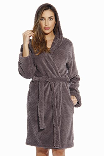 Hooded Bath Robes for Women, Charcoal With Hood