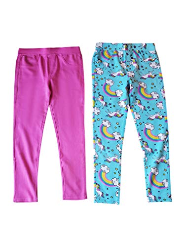 Jeggings for Girls, Comfortable French Terry Solid, Pack 5