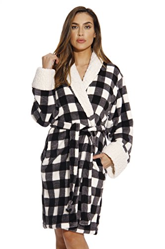 Kimono Robe Bath Robes for Women, White / Black
