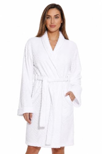 Kimono Robe Bath Robes for Women, White