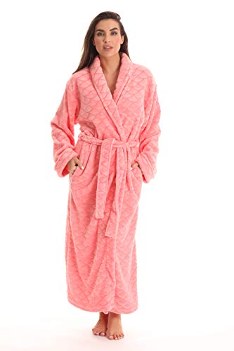 Kimono Robe Long Bath Robes for Women, Coral