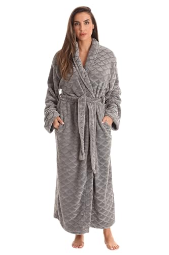 Kimono Robe Long Bath Robes for Women, Grey