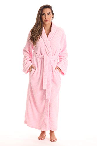 Kimono Robe Long Bath Robes for Women, Pink