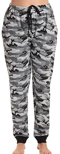 Ladies Printed Jersey Jogger Pant, Grey - Camouflage