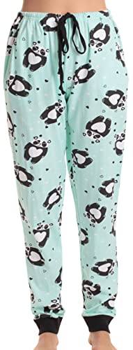 Ladies Printed Jersey Jogger Pant, Mint - Panda Jogger