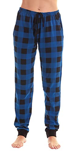 Ladies Printed Jersey Jogger Pant, Royal Buffalo Plaid Jogger