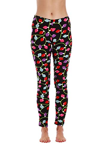 Leggings, Black - Christmas Lights