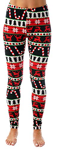 Leggings, Small, Candycane Snowflake Fairisle