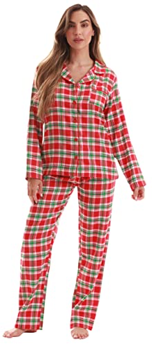 Long Sleeve Flannel Pajama Sets for Women, Multi Festive Plaid