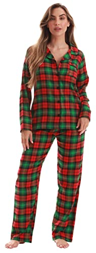 Long Sleeve Flannel Pajama Sets for Women, Multi Xmas Plaid