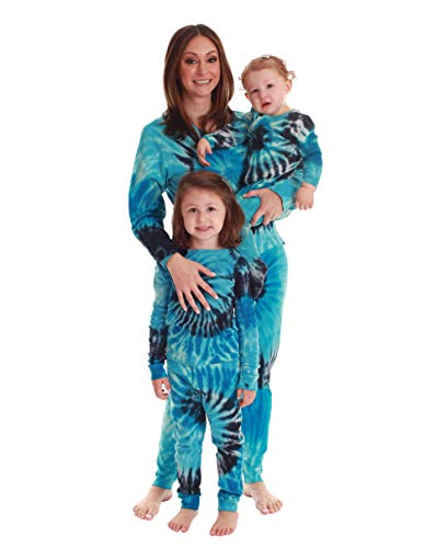 Mommy and Me Pajamas Set, Tie Dye Blue Swirl