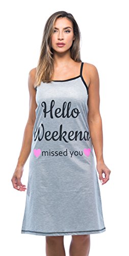 Nightgown Women Sleepwear Womans Pajamas, Hello Weekend
