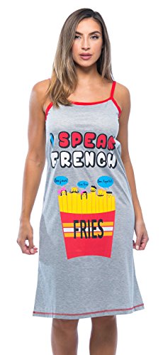 Nightgown Women Sleepwear Womans Pajamas, I Speak French Fries