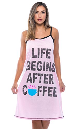 Nightgown Women Sleepwear Womans, Life Begins After Coffee