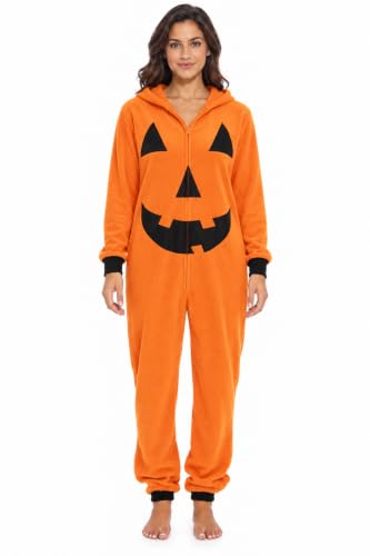 Onesie Adult Halloween Costumes for Women Adult, Pumpkin