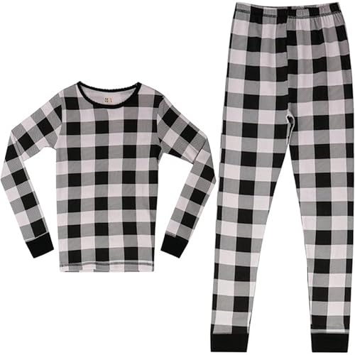 Pajamas, Buffalo Plaid - White and Black